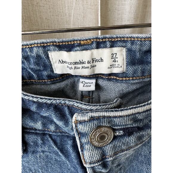 Abercrombie & Fitch Jeans Womens 27 High Rise Curve Love Mom Raw Button Front - Picture 5 of 7